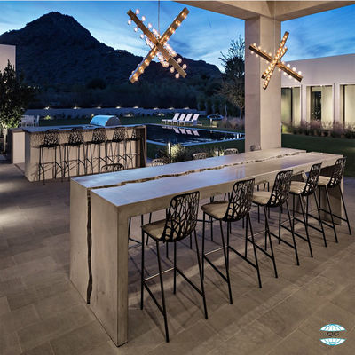 شراء عصرية مقاومة للأجواء الخارجي الألياف الاسمنتية الخرسانية طعام تبال مجموعة مع الساقين القوية online manufacture