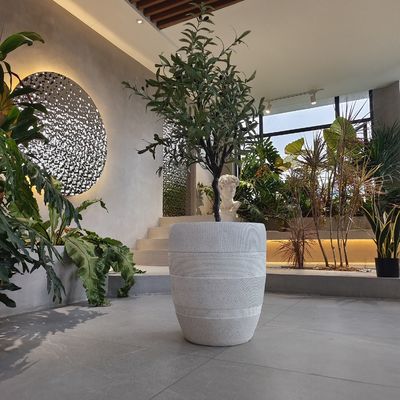 شراء نسيج مستديرة الألياف الطينية المزروعة باليد منحوتة للديكور الداخلي / الخارجي online manufacture