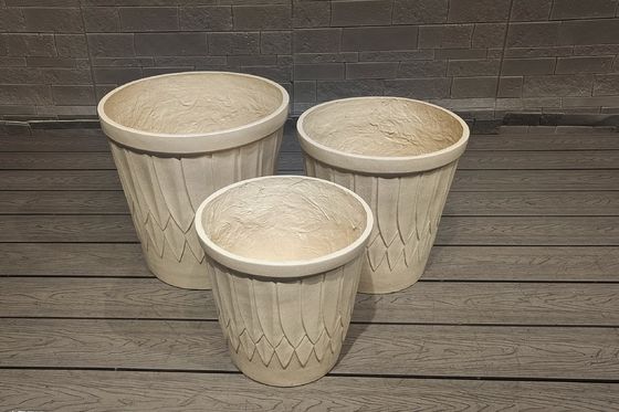 شراء زرع أنيق من الألياف الطينية مع النهاية المحفورة يدوياً online manufacture