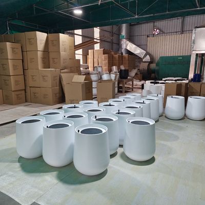 الصين بيع بالجملة أشكال دائرية أواني الأزهار الألياف الزجاجية صناديق زرع GRP للزينة الداخلية الخارجية