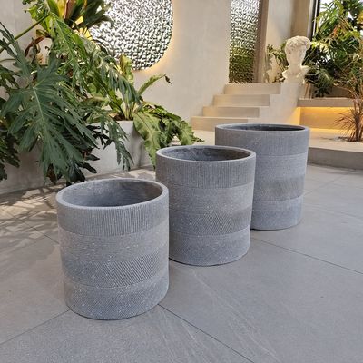 حفر اليد النهاية مصنع ألياف الطين D300 * H270 مع ثقوب الصرف الصحي
