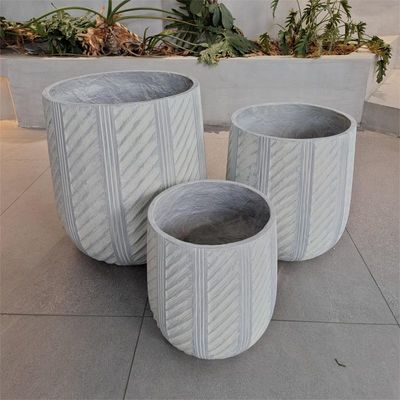 المزرعة من الألياف الطينية المستديرة ذات السطح المنسوج D480 * H480 للتخطيطات النباتية الأنيقة