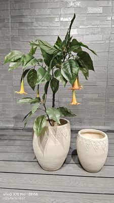 الزخرفة الزهرية المعقدة المحايدة البيجية الأسطوانية الألياف الطين خفيفة الوزن